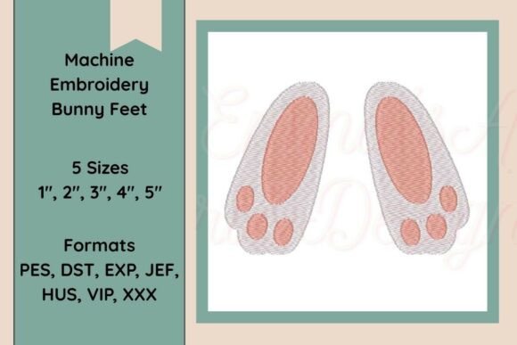 Bunny Feet Embroidery for Boutique Apparel