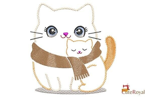 Cats with Scarf – Outline Embroidery Review for Real Embroidery Projects