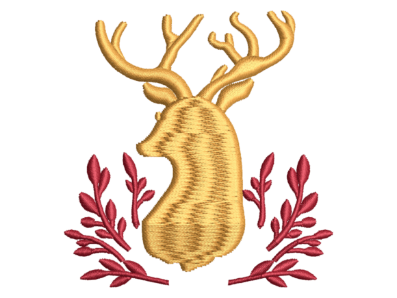 Charming Touch: Decorative Deer Head Embroidery for Holiday Crafts