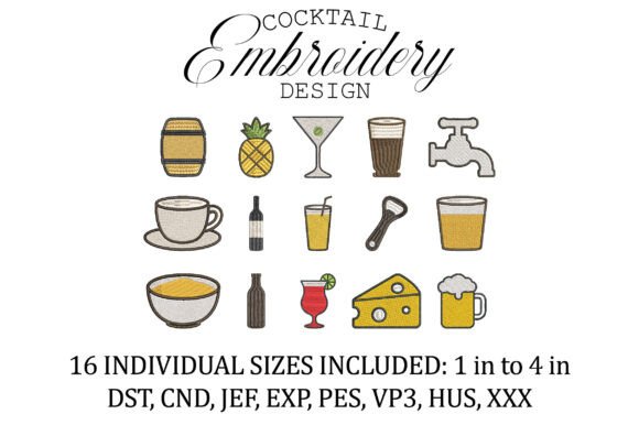 Cocktail Drink Mini Embroidery Design – A Craft Fair Must-Have?