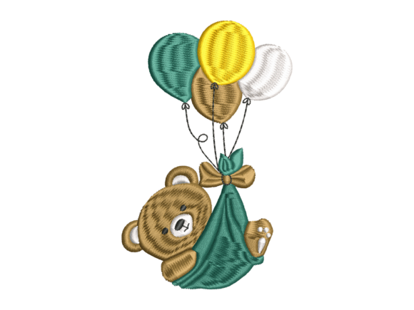 Flying Bear Balloon Embroidery: A Seasonal Design Review