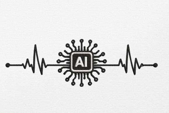 Heartbeat Ai Embroidery Design for Apparel