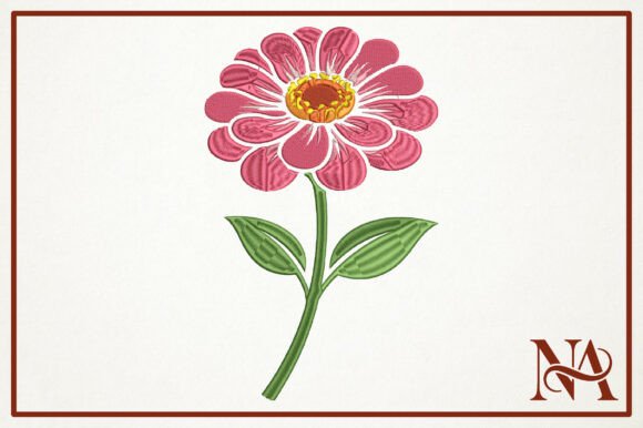 Pink Zinnia Flower Embroidery Design: A Versatile Choice for Personalized Gifts